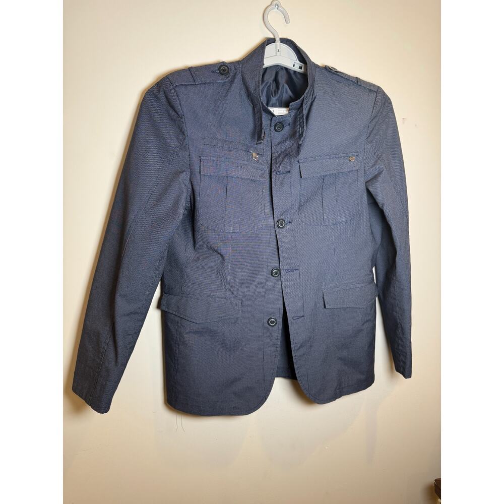 Men’s Navy Utility Field Jacket Size Lightweight Cotton Military Style Zip B